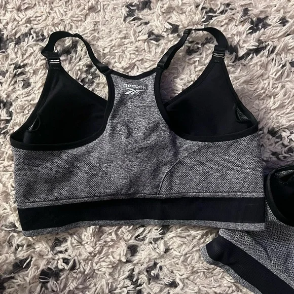 Set of 2 Gray Reebok Racerback Sports Bras with Removable Cups - Picture 13 of 15